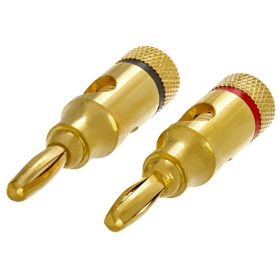 High-Quality Copper Speaker Banana Plugs - Open Screw Type, 1 PAIR