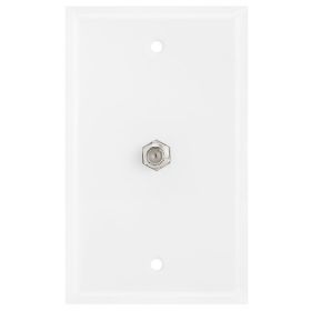 Coaxial F-Connector Wall Plates for Cable TV, Satellite
