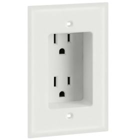 1 Gang Recessed Dual Power Outlet - UL Listed