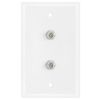 Dual Coaxial F-Connector Wall Plates for Cable TV, Satellite