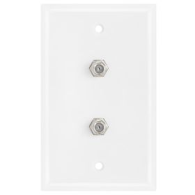 Dual Coaxial F-Connector Wall Plates for Cable TV, Satellite