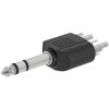 6.35mm Stereo Plug to 2xRCA Plug Adapter - Straight