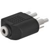 3.5mm Mono Jack to 2xRCA Plug Adapter - Straight