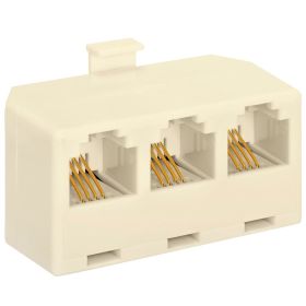 RJ11 Triplex Jack Adapter - Ivory