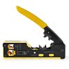 RJ45 Crimp Tool Pass-Through Crimper for Cat6a Cat6 Cat5 Cat5e 8P8C Modular Connector Ethernet All-in-one Wire Tool