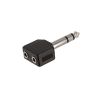 6.35mm Stereo Plug to 2x3.5mm Stereo Jack Adapter