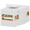 Keystone Jack - USB 2.0 A Female to A Female Coupler Flush Type - White