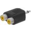 3.5mm Mono Plug to 2xRCA Jack Adapter - Straight
