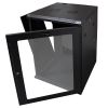 Wavenet - 18U Server Wall Mount Cabinet, 24-inch Depth, Swing-Out Double Section Network Enclosure with Locking Tempered Glass Door - Black