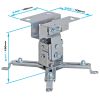 Universal Projector Ceiling Mount Max 44Lbs - Silver