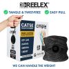 1000ft Cat5e Riser Ethernet Cable Black | UL, CMR, 24AWG | Bare Copper