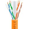 1000ft Cat 6 Riser Ethernet Cable Orange | Unshielded | CMR, 23AWG, UTP