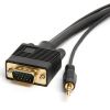Cmple VGA Cable Male to Male with 3.5mm Aux Audio Monitor SVGA PC 15 Pin Cord