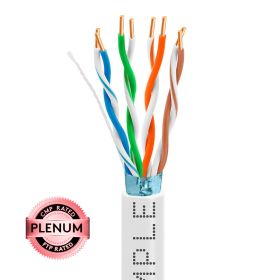 1000ft Cat5e Plenum Ethernet Cable (Option: White | Shielded | Bare Copper | CMP, ETL)