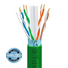1000ft Cat 6 Riser Ethernet Cable (Option: Green | Shielded | CMR, FTP, 23AWG)