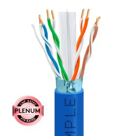 1000ft Cat6 Shielded Plenum Ethernet Cable (Option: Blue | Bare Copper | CMP, FTP, ETL)