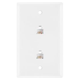 Wall Plate Jacks 6P6C (Option: Double White)