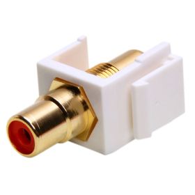 Keystone Jack - Modular RCA White (Option: Red Center)