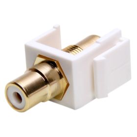 Keystone Jack - Modular RCA White (Option: White Center)
