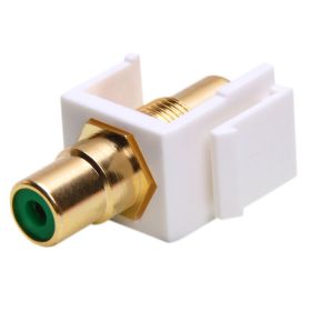 Keystone Jack - Modular RCA White (Option: Green Center)