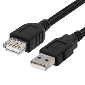 Cmple High Speed USB 2.0 Extension Cable Flexible USB Extender Cord A Male to A Female Adapter Cable (Option: 10FT Black)