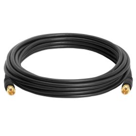 Cmple Digital Coaxial Cable F Type Male RG6 Coax Digital Audio Video with F Connector Pin Satellite Cord (Option: 12 Feet Black)