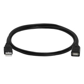 Cmple High Speed USB 2.0 Extension Cable Flexible USB Extender Cord A Male to A Female Adapter Cable (Option: 6FT Black)